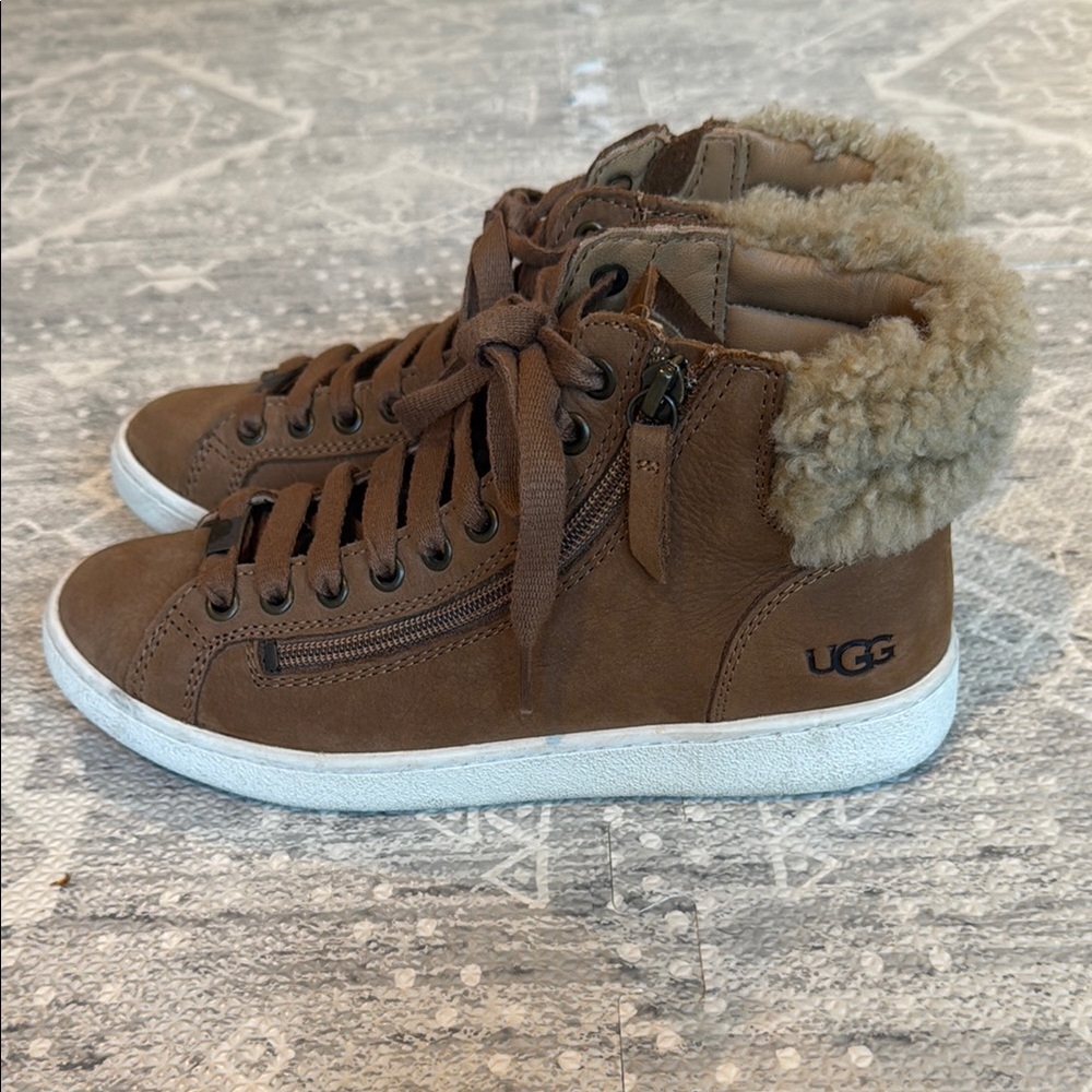 UGG High-Top Sneakers with Fur Trim